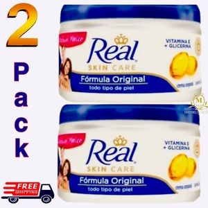 2 Pack, Crema Real Skin Care Original vitamina E + Gliceryn 220g ea NEW